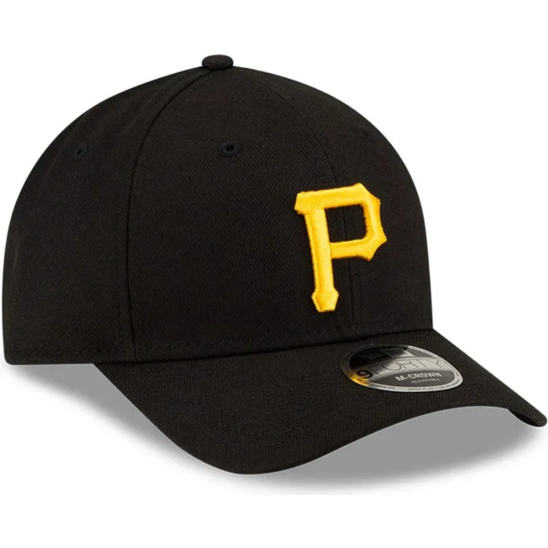 schwarze-gebogene-snapback-kappe-9forty-m-crown-player-replica-der-pittsburgh-pirates-mlb-von-new-era