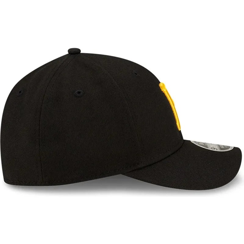schwarze-gebogene-snapback-kappe-9forty-m-crown-player-replica-der-pittsburgh-pirates-mlb-von-new-era