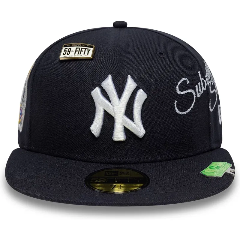 marineblaue-anliegende-59fifty-flat-cap-subway-series-der-new-york-yankees-mlb-von-new-era