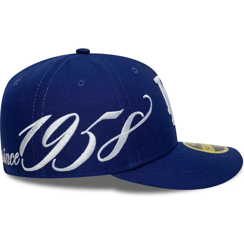 new-era-curved-brim-59fifty-low-profile-precurved-est-script-los-angeles-dodgers-mlb-blue-fitted-cap