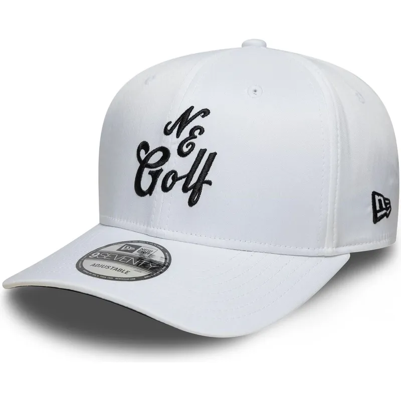 new-era-curved-brim-9seventy-stretch-snap-technical-golf-white-snapback-cap