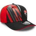 schwarze-und-rote-gebogene-kappe-snapback-9seventy-stretch-snap-print-von-ducati-motor-motogp-von-new-era