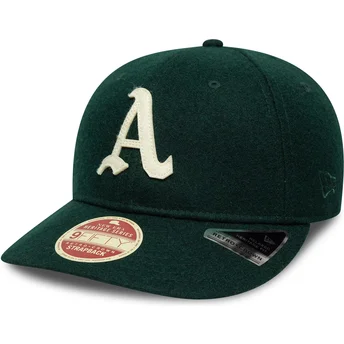 Cappellino curvo verde regolabile 9FIFTY Retro Crown Heritage Series di Oakland Athletics MLB di New Era