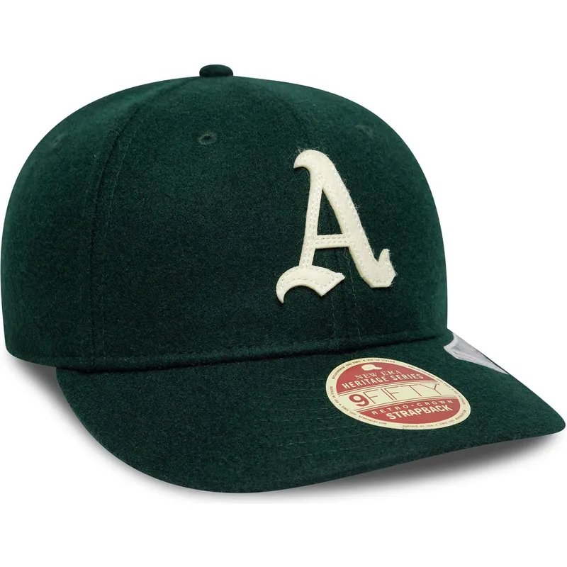 cappellino-curvo-verde-regolabile-9fifty-retro-crown-heritage-series-di-oakland-athletics-mlb-di-new-era