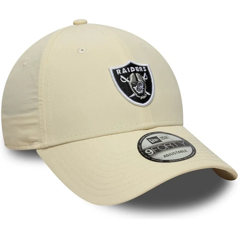 casquette-courbee-beige-ajustable-9forty-recycled-midi-las-vegas-raiders-nfl-new-era