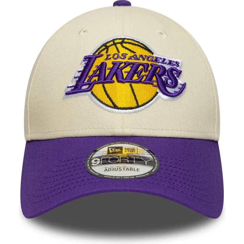 bojd-beige-och-violett-justerbar-keps-9forty-colour-block-fran-los-angeles-lakers-nba-av-new-era