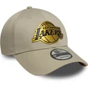casquette-courbee-beige-snapback-9forty-metallic-los-angeles-lakers-nba-new-era