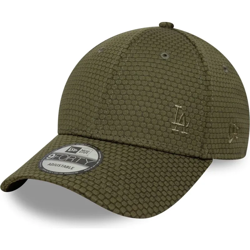 casquette-courbee-verte-snapback-avec-logo-vert-9forty-mesh-flawless-los-angeles-dodgers-mlb-new-era