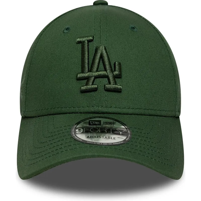 cappellino-con-visiera-curva-verde-regolabile-con-logo-verde-9forty-league-essential-dei-los-angeles-dodgers-mlb-di-new-era