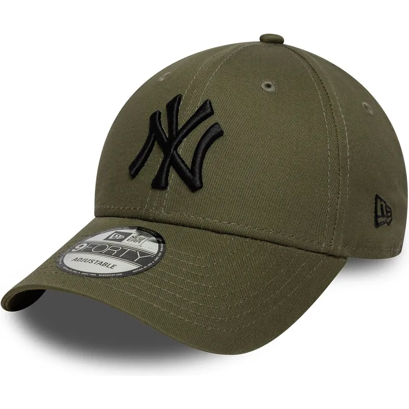 zielona-regulowana-czapka-z-zakrzywionym-daszkiem-z-czarnym-logo-9forty-league-essential-new-york-yankees-mlb-new-era