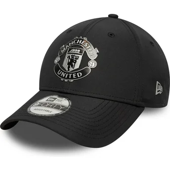 Schwarze verstellbare Curved Cap 9FORTY Reflective von Manchester United Football Club Premier League von New Era