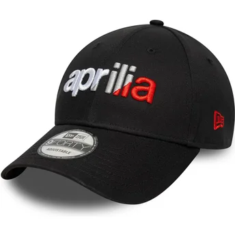 Gorra curva negra ajustable 9FORTY Wordmark Aprilia Piaggio de New Era