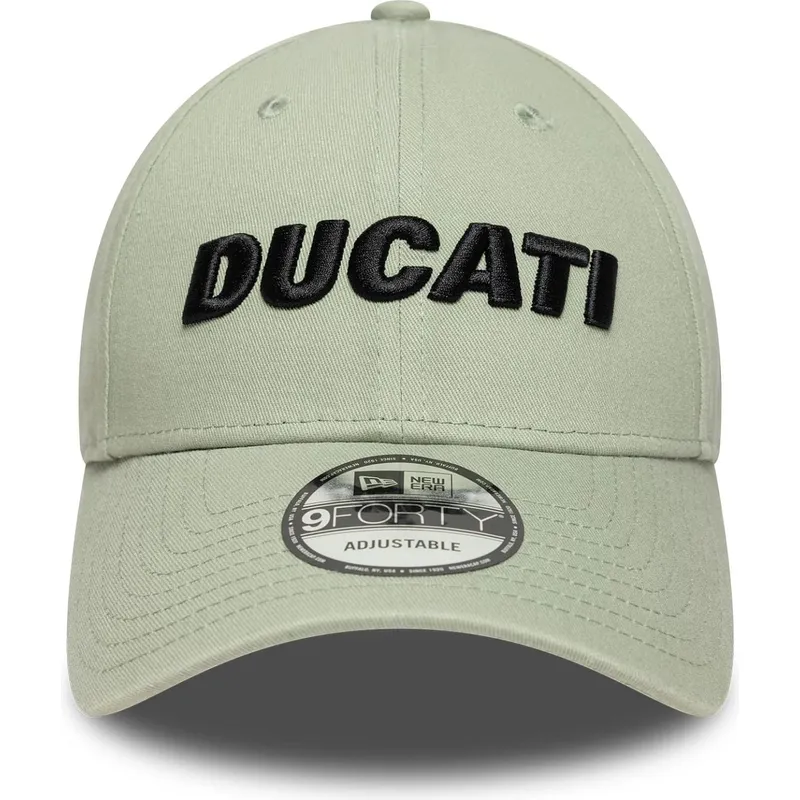 cappellino-con-visiera-curva-verde-regolabile-9forty-seasonal-di-ducati-motor-motogp-di-new-era