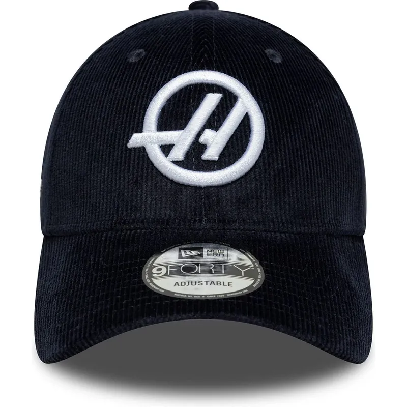 new-era-curved-brim-9forty-cord-haas-f1-team-formula-1-navy-blue-adjustable-cap