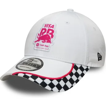 Biała czapka z zakrzywionym daszkiem snapback 9FORTY Checkerboard Racing Bulls F1 Team Formula 1 New Era