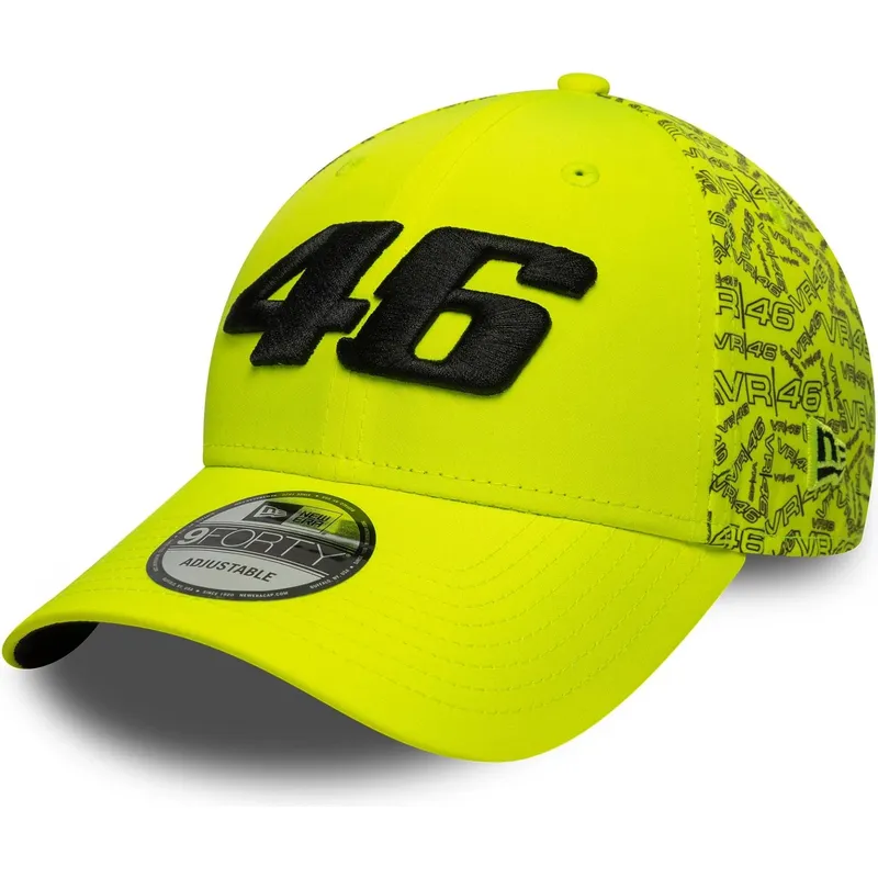 new-era-curved-brim-9forty-all-over-print-valentino-rossi-vr46-motogp-yellow-adjustable-cap