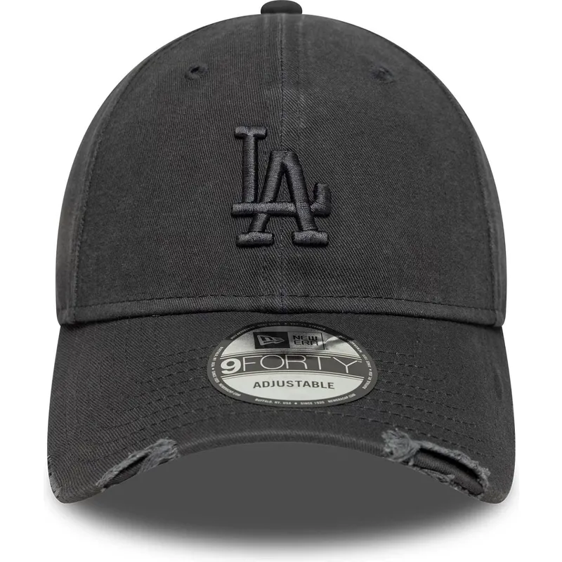 cappellino-curvo-grigio-regolabile-con-logo-grigio-9forty-wash-distress-dei-los-angeles-dodgers-mlb-di-new-era