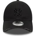 cappellino-curvo-nero-regolabile-con-logo-nero-9forty-wash-distress-di-new-york-yankees-mlb-di-new-era