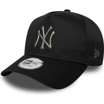 New Era Curved Brim 9FORTY E Frame Metallic New York Yankees MLB Black Snapback Cap