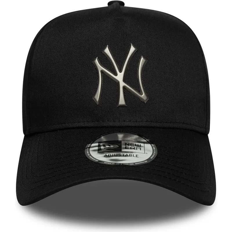 casquette-courbee-noire-snapback-9forty-e-frame-metallic-new-york-yankees-mlb-new-era