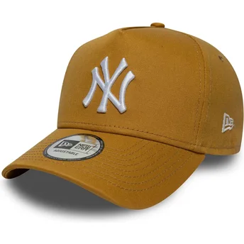 Braune gebogene Snapback-Kappe 9FORTY E Frame League Essential der New York Yankees MLB von New Era