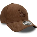 casquette-courbee-marron-ajustable-avec-logo-marron-9forty-m-crown-cord-los-angeles-dodgers-mlb-new-era