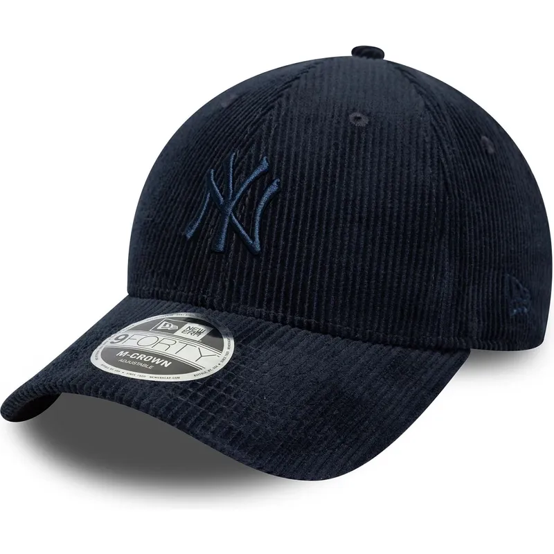 marineblaue-verstellbare-curved-cap-mit-marineblauen-logo-9forty-m-crown-cord-der-new-york-yankees-mlb-von-new-era