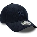 marineblaue-verstellbare-curved-cap-mit-marineblauen-logo-9forty-m-crown-cord-der-new-york-yankees-mlb-von-new-era