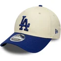 bezowo-niebieska-czapka-z-zakrzywionym-daszkiem-snapback-9forty-m-crown-los-angeles-dodgers-mlb-new-era