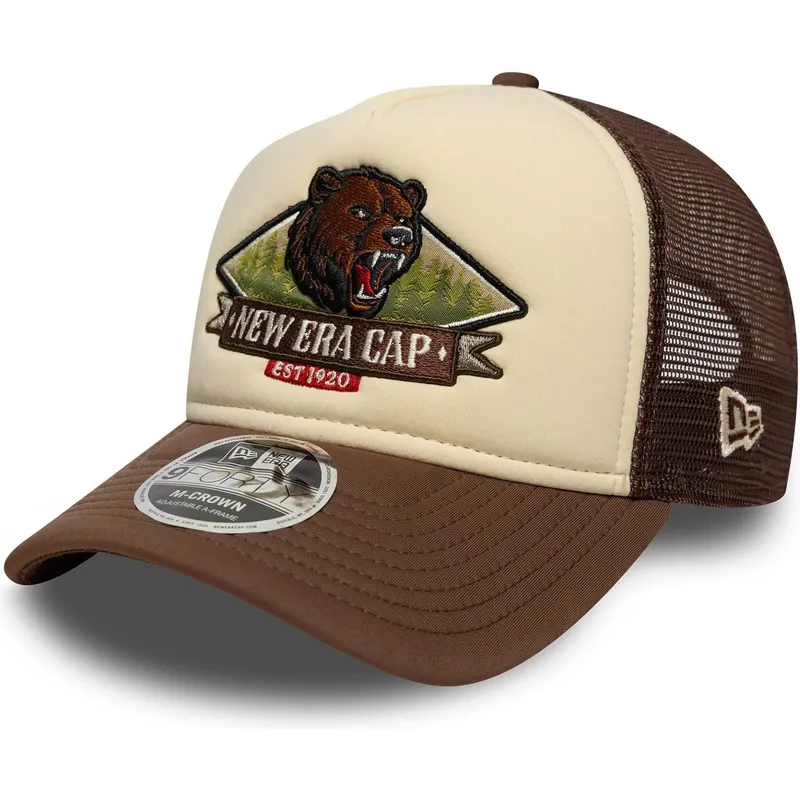 casquette-trucker-marron-9forty-m-crown-graphic-new-era