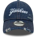 niebieska-regulowana-czapka-z-daszkiem-9twenty-denim-distress-new-york-yankees-mlb-new-era