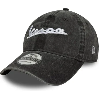 Schwarze verstellbare Curved Cap 9TWENTY Washed von Vespa Piaggio von New Era