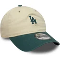 cappellino-curvo-beige-e-verde-regolabile-9twenty-mini-washed-dei-los-angeles-dodgers-mlb-di-new-era