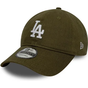 Gorra curva verde ajustable 9TWENTY Linen de Los Angeles Dodgers MLB de New Era