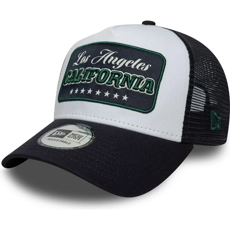 new-era-california-a-frame-location-cities-and-beaches-los-angeles-white-and-navy-blue-trucker-hat