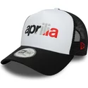 cappellino-trucker-bianco-e-nero-a-frame-wordmark-di-aprilia-piaggio-di-new-era