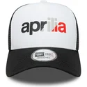 gorra-trucker-blanca-y-negra-a-frame-wordmark-de-aprilia-piaggio-de-new-era
