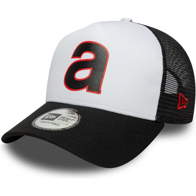 casquette-trucker-blanche-et-noire-e-frame-aprilia-piaggio-new-era