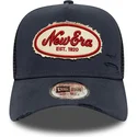 trucker-cap-marineblau-a-frame-oval-canvas-distress-von-new-era