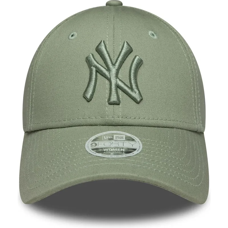 ljusgron-bojd-justerbar-keps-med-gront-logotyp-for-dam-9forty-league-essential-fran-new-york-yankees-mlb-av-new-era