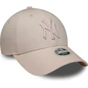 gorra-curva-rosa-ajustable-con-logo-rosa-para-mujer-9forty-metallic-logo-de-new-york-yankees-mlb-de-new-era
