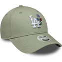 casquette-courbee-verte-claire-ajustable-pour-femme-9forty-floral-icon-los-angeles-dodgers-mlb-new-era