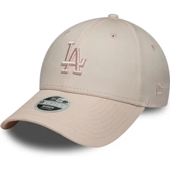 Gorra curva rosa ajustable con logo rosa para mujer 9FORTY League Essential Midi de Los Angeles Dodgers MLB de New Era