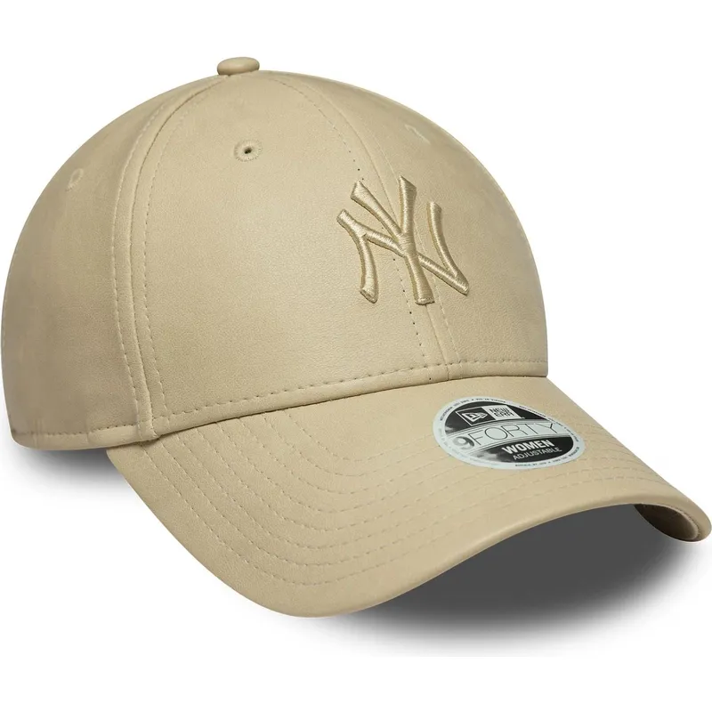 gorra-curva-beige-ajustable-con-logo-beige-para-mujer-9forty-pu-de-new-york-yankees-mlb-de-new-era