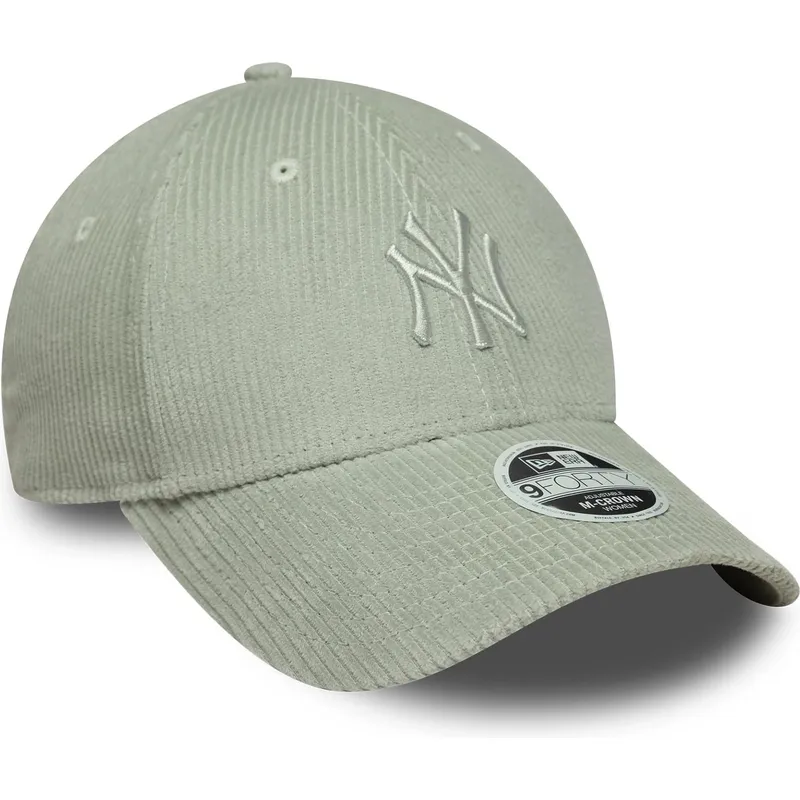 jasnozielona-regulowana-czapka-z-daszkiem-z-zielonym-logo-dla-kobiet-9forty-m-crown-pastel-cord-new-york-yankees-mlb-new-era