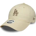 new-era-curved-brim-women-9twenty-league-essential-midi-los-angeles-dodgers-mlb-beige-adjustable-cap-with-beige-logo