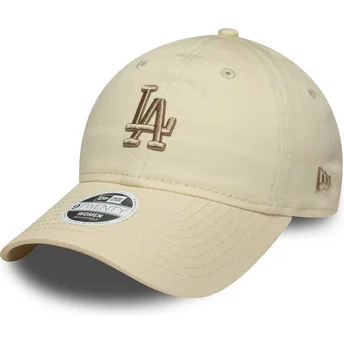 Beżowa regulowana czapka z daszkiem z beżowym logo dla kobiet 9TWENTY League Essential Midi Los Angeles Dodgers MLB New Era