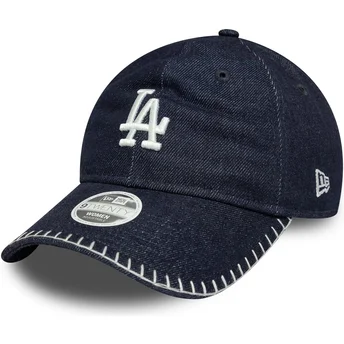 Gorra curva azul marino ajustable para mujer 9TWENTY Denim Stitch de Los Angeles Dodgers MLB de New Era
