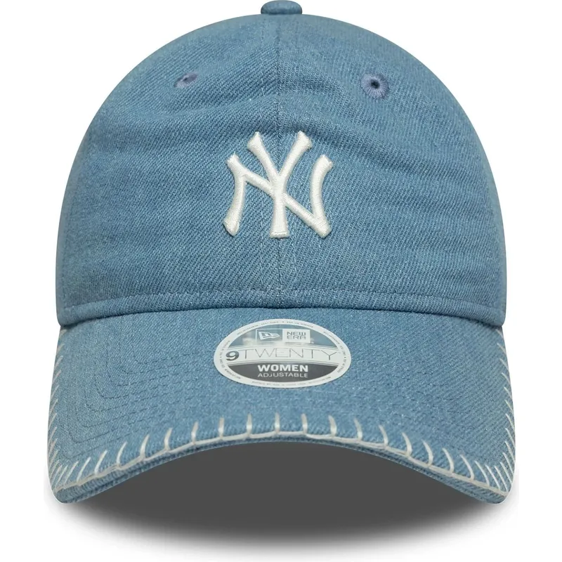 cappellino-curvo-blu-regolabile-da-donna-9twenty-denim-stitch-dei-new-york-yankees-mlb-di-new-era