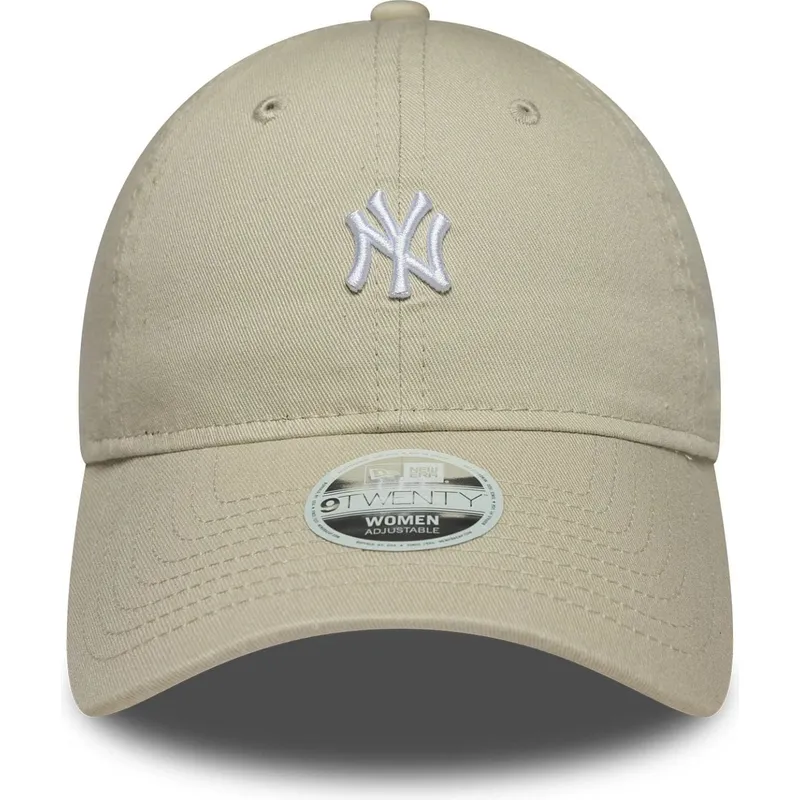 czapka-z-zakrzywionym-daszkiem-bezowa-regulowana-damska-9twenty-washed-mini-new-york-yankees-mlb-new-era